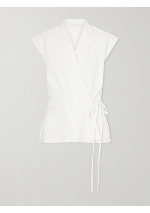 Carolina Herrera - Wrap Cotton-blend Shirt - White - US0,US2,US4,US6,US8,US10,US12