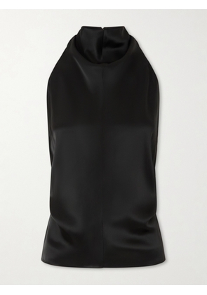 KHAITE - Rone Satin Halterneck Blouse - Black - US0,US2,US4,US6,US8,US10