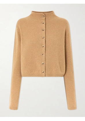 KHAITE - Annora Wool And Cashmere-blend Turtleneck Cardigan - Neutrals - x small,small,medium,large