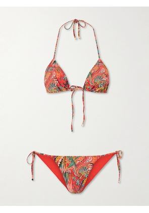 Etro - Paisley-print Triangle Bikini - Red - x small,small,medium,large,x large