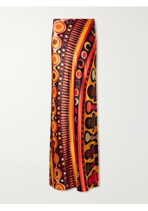 PUCCI - Printed Tulle Maxi Skirt - Orange - IT38,IT40,IT42,IT44,IT46,IT48