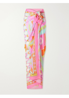 PUCCI - Printed Cotton-voile Pareo - Pink - One size