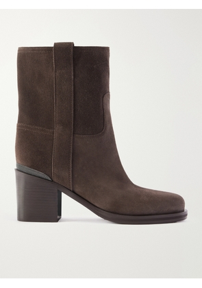 Brunello Cucinelli - Bead-embellished Suede Ankle Boots - Brown - IT36,IT36.5,IT37,IT37.5,IT38,IT38.5,IT39,IT39.5,IT40,IT40.5,IT41