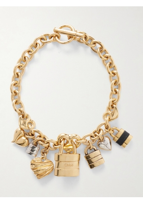 Chloé - Gold-tone And Leather Necklace - One size