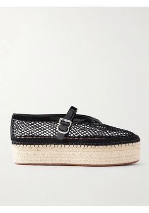 Alaïa - Buckled Mesh Platform Espadrille Sandals - Black - IT36,IT37,IT38,IT39,IT40,IT41,IT42