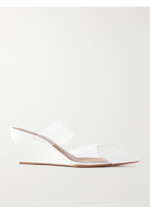 Alaïa - Le Cœur 60 Patent-leather And Pvc Wedge Mules - White - IT36,IT37,IT38,IT39,IT40,IT41,IT42