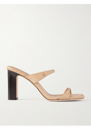 Jimmy Choo - Lucian 85 Leather Mules - Neutrals - IT35,IT36,IT36.5,IT37,IT37.5,IT38,IT38.5,IT39,IT39.5,IT40,IT40.5,IT41,IT41.5,IT42