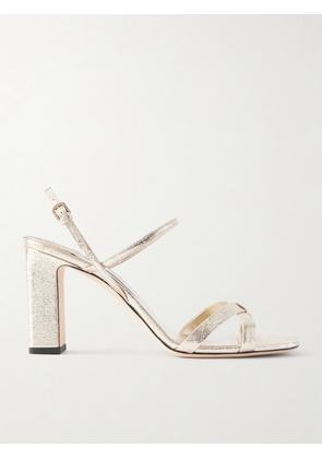 Jimmy Choo - Elsy 85 Metallic Leather Sandals - Gold - IT35,IT36,IT36.5,IT37,IT37.5,IT38,IT38.5,IT39,IT39.5,IT40,IT40.5,IT41,IT41.5,IT42