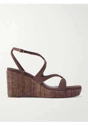 Jimmy Choo - Ayla 85 Suede Platform Espadrilles - Brown - IT35,IT36,IT36.5,IT37,IT37.5,IT38,IT38.5,IT39,IT39.5,IT40,IT40.5,IT41,IT41.5,IT42