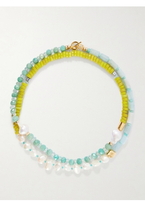 Lizzie Fortunato - Cabana Gold-plated Multi-stone, Glass And Pearl Beaded Necklace - One size