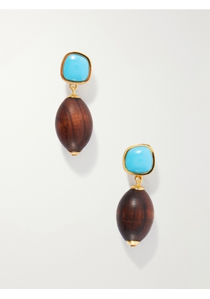 Lizzie Fortunato - Olea Gold-plated Resin And Wood Earrings - Multi - One size