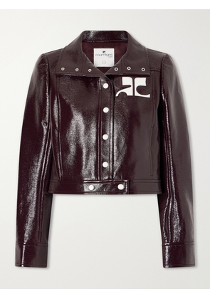 COURREGES - Reedition Coated Cotton-blend Jacket - Burgundy - FR 34,FR 36,FR 38,FR 40,FR 42,FR 44