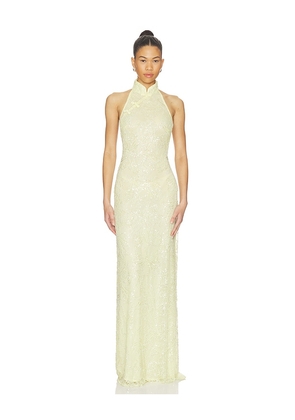 SAU LEE Grace Beaded Dress in Lemon. Size 2. Also in 00, 0, 4, 6, 8, 10, 12.