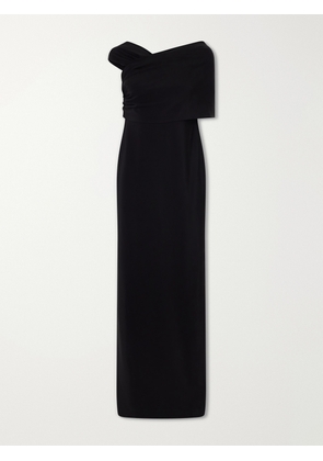 Oscar de la Renta - Draped Asymmetric Cady Gown - Black - US0,US2,US4,US6,US8,US10,US12,US14