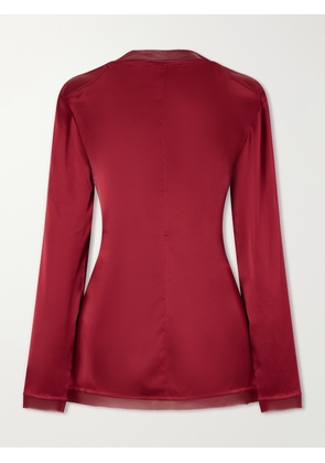 TOVE - Beau Knotted Silk Blouse - Burgundy - FR 34,FR 36,FR 38,FR 40