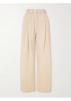 Brunello Cucinelli - Pleated Cotton, Lyocell And Cashmere-blend Corduroy Wide-leg Pants - Neutrals - IT36,IT38,IT40,IT42,IT44,IT46,IT48,IT50