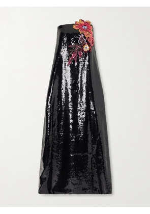 Dima Ayad - Sequined Organza Gown - Black - x small,small,medium,large,x large