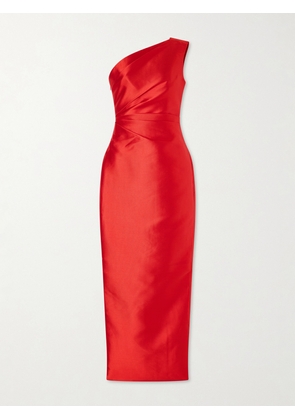 Solace London - Kira Gathered Satin-twill Gown - UK 4,UK 6,UK 8,UK 10,UK 12,UK 14,UK 16