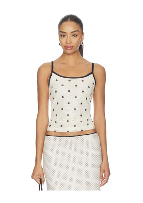 With Harper Lu Mesh Camisole Top in Cream. Size S. Also in XS, M, L.