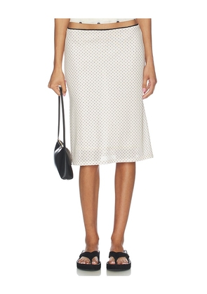 With Harper Lu Mesh Midi Skirt in Cream. Size S. Also in XS, M, L.