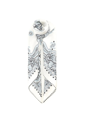 Ferragamo Gancini Arabesque-print silk scarf - White