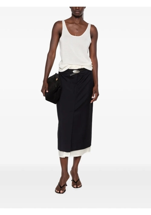 Róhe boxer-detailed layered skirt - Black