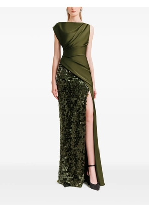 Gemy Maalouf sequin-embellished draped dress - Green