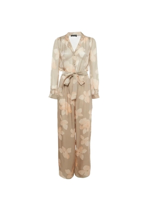 Emporio Armani Pre-Owned floral-print belted jumpsuit - Neutrals