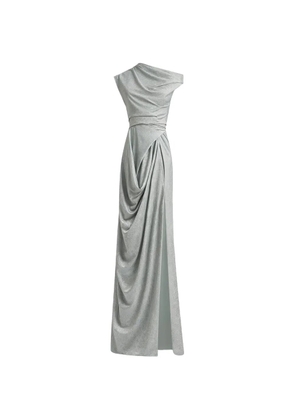 Gemy Maalouf draped asymmetrical-neckline dress - Green