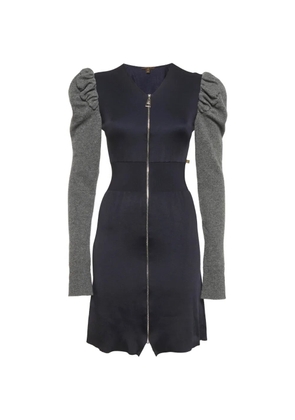 Louis Vuitton Pre-Owned zip-up knit mini dress - Blue