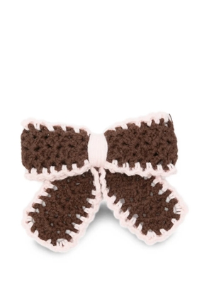 Stine Goya crochet-knit bow hair clip - Brown