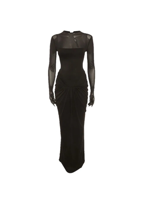 CHATS BY C.DAM Serena draped maxi dress - Black