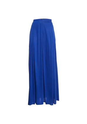 Roberto Cavalli zip-up pleated maxi skirt - Blue