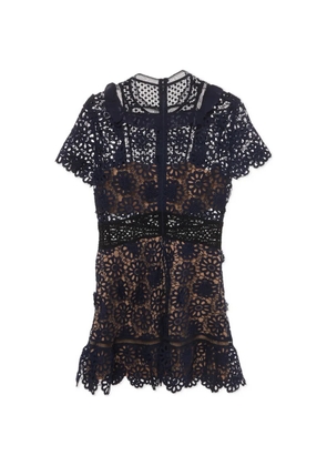 Self-Portrait Louisa guipure lace mini dress - Blue