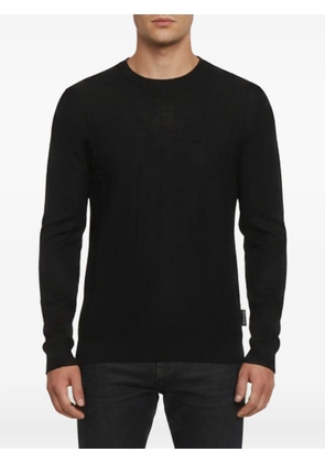 Emporio Armani Pre-Owned crew-neck fine-knit long-sleeved T-shirt - Black