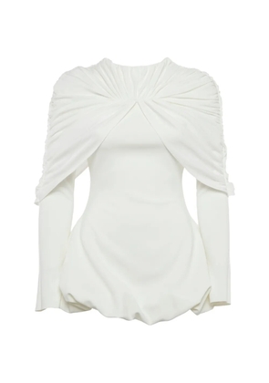CHATS BY C.DAM draped bubble-hem mini dress - White