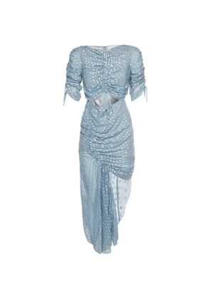 424 gathered cut-out midi dress - Blue