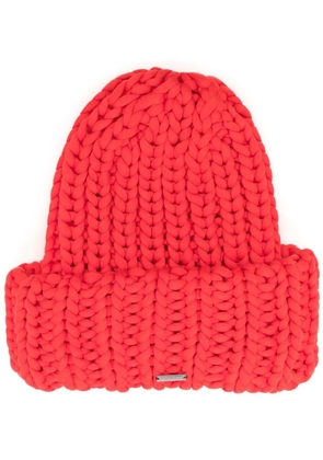 DSQUARED2 ribbed-knit beanie hat - Orange