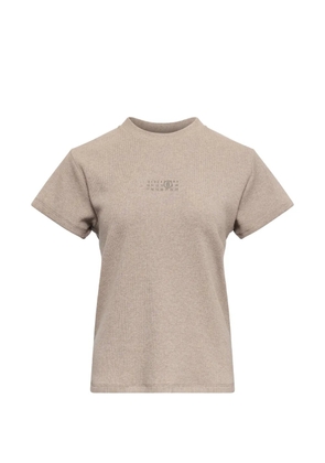 MM6 Maison Margiela wool-blend rib-jersey T-shirt - Neutrals