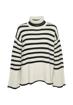 TOTEME striped turtleneck sweater - White
