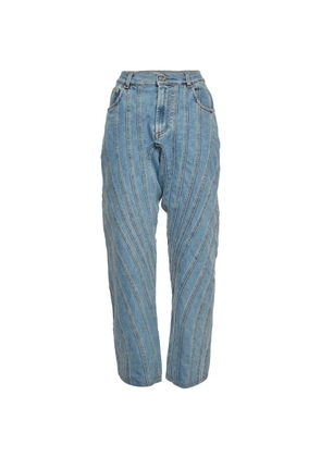 Thierry Mugler Pre-Owned buttoned baggy jeans - Blue