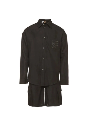 Loewe Pre-Owned x Paula's Ibiza Anagram-embroidered shirt and shorts set - Black