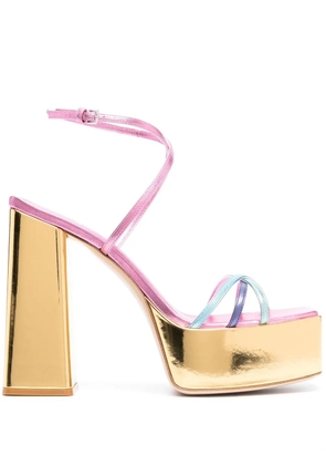 Haus of Honey 135mm metallic platform sandals - Pink