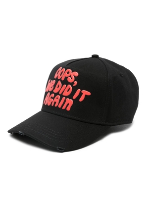 DSQUARED2 appliqué-detail cotton baseball cap - Black