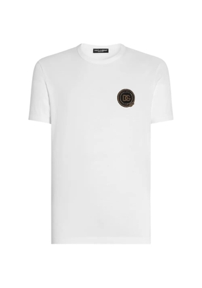 Dolce & Gabbana cotton T-shirt with patch - White