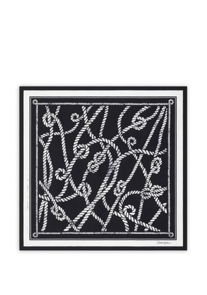 Dolce & Gabbana 70x70 Marina-print silk twill scarf - Blue