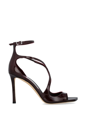 Jimmy Choo 95m Azia leather heeled sandals - Brown