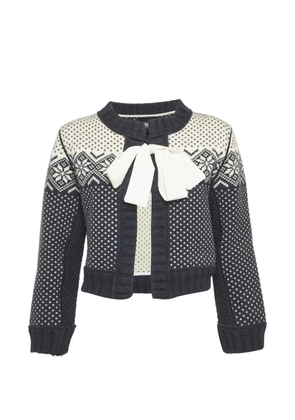 Dolce & Gabbana Pre-Owned bow-detail cropped cardigan - Blue