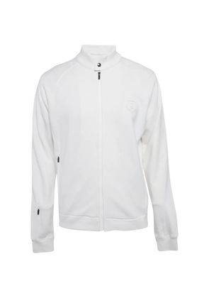 Zegna logo-patch zip-up sweatshirt - White