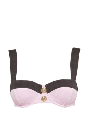 L'Agence Alexandria colorblock bikini top - Pink